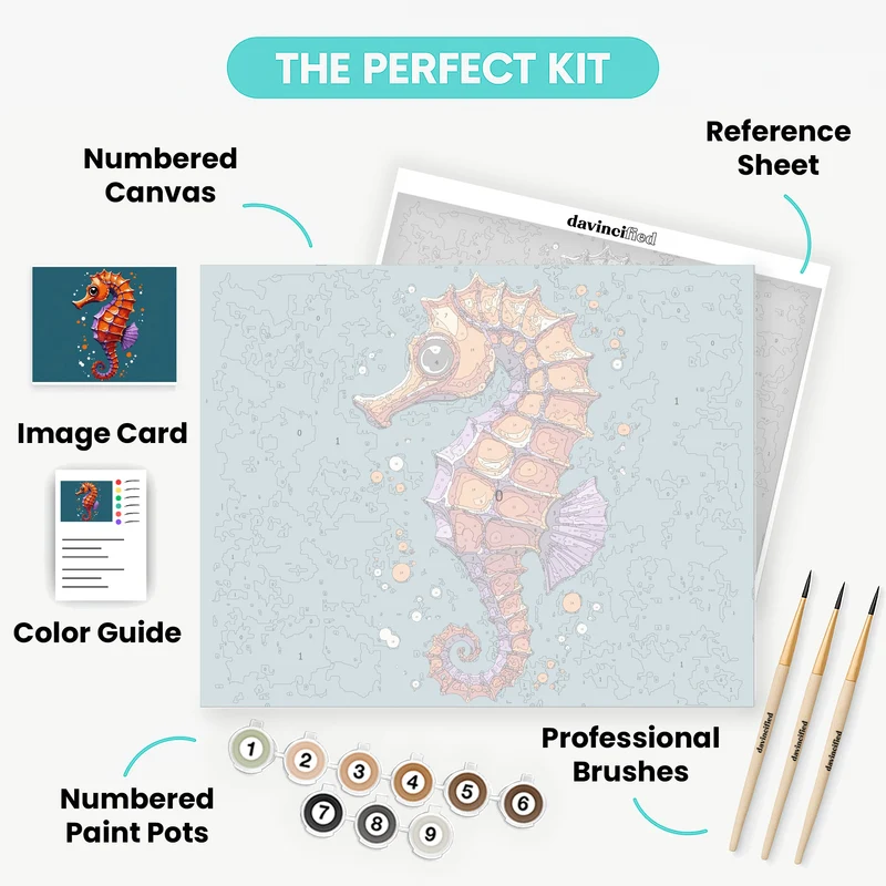 Vibrant Seahorse - Paint by Numbers Kit