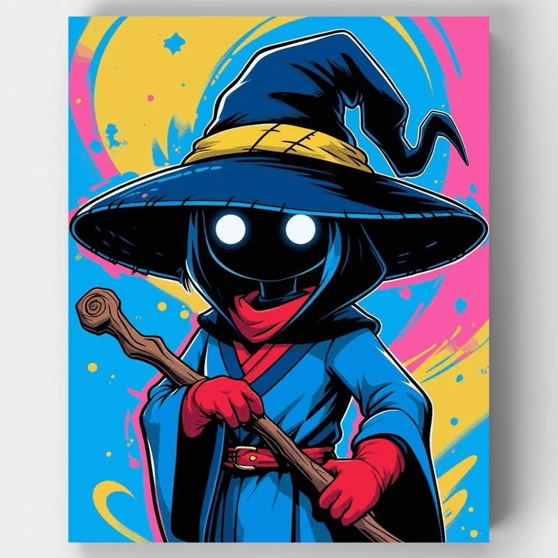 Mystical Wizard with Staff - Paint by Numbers Kit