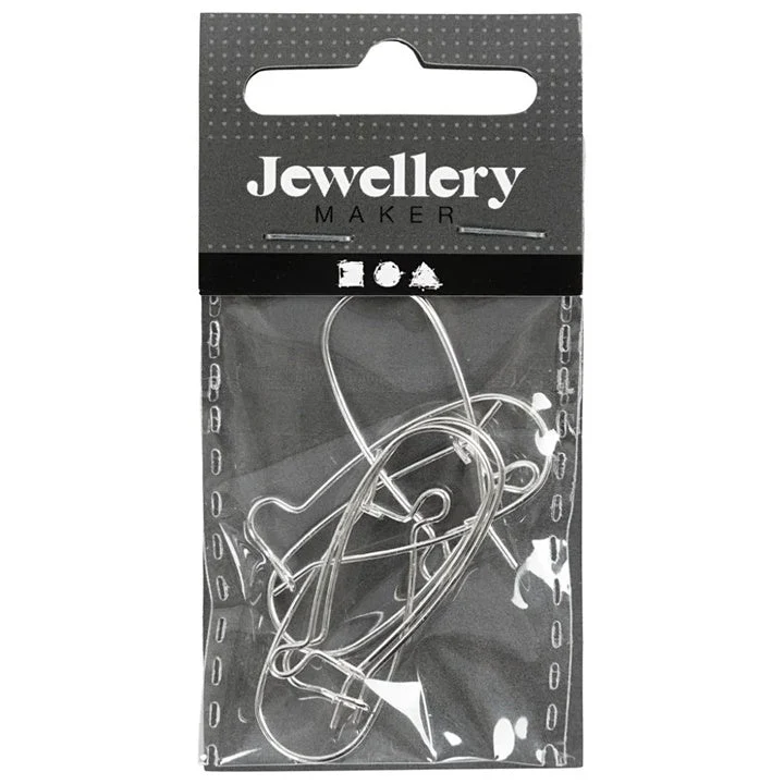 Silver Earring Hooks, 25 mm, Set of 6