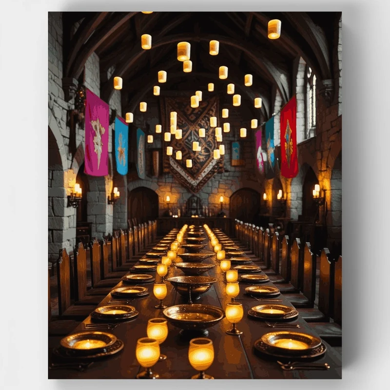 Medieval Great Hall Feast - Paint by Numbers Kit