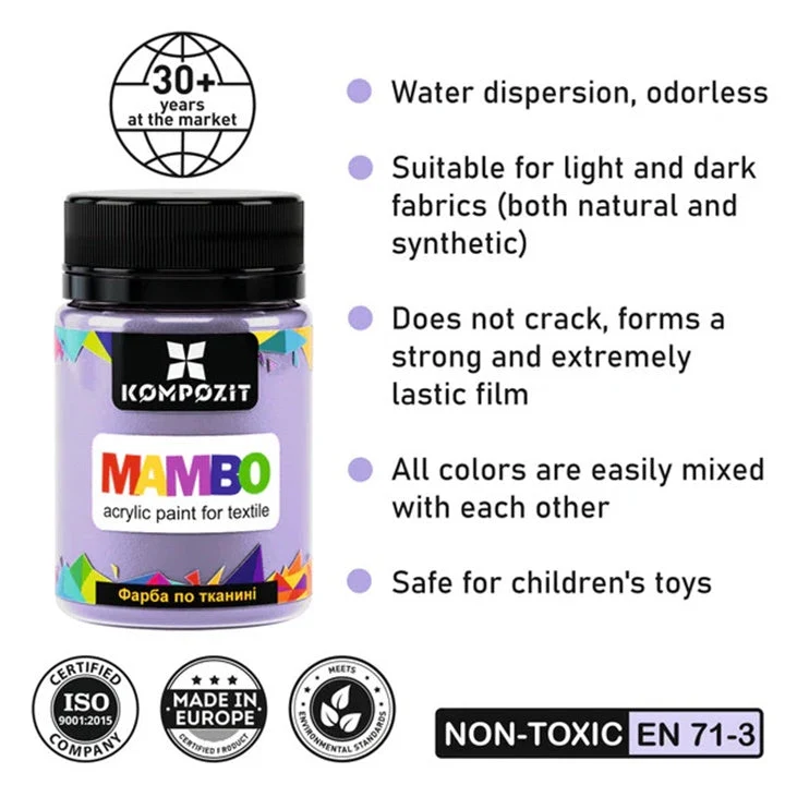 MAMBO Pastel Fabric and Leather Paint 50 ml
