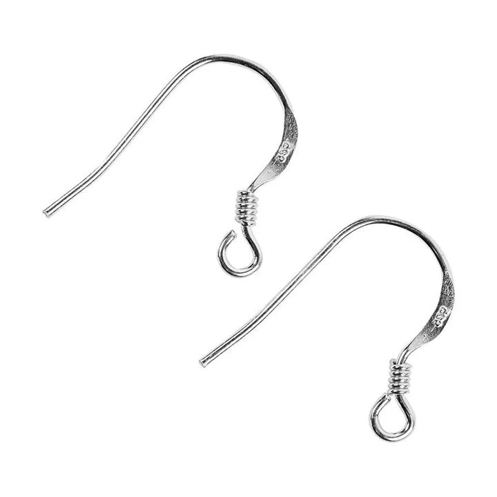 Silver Earring Hooks 14 mm - 10 pcs