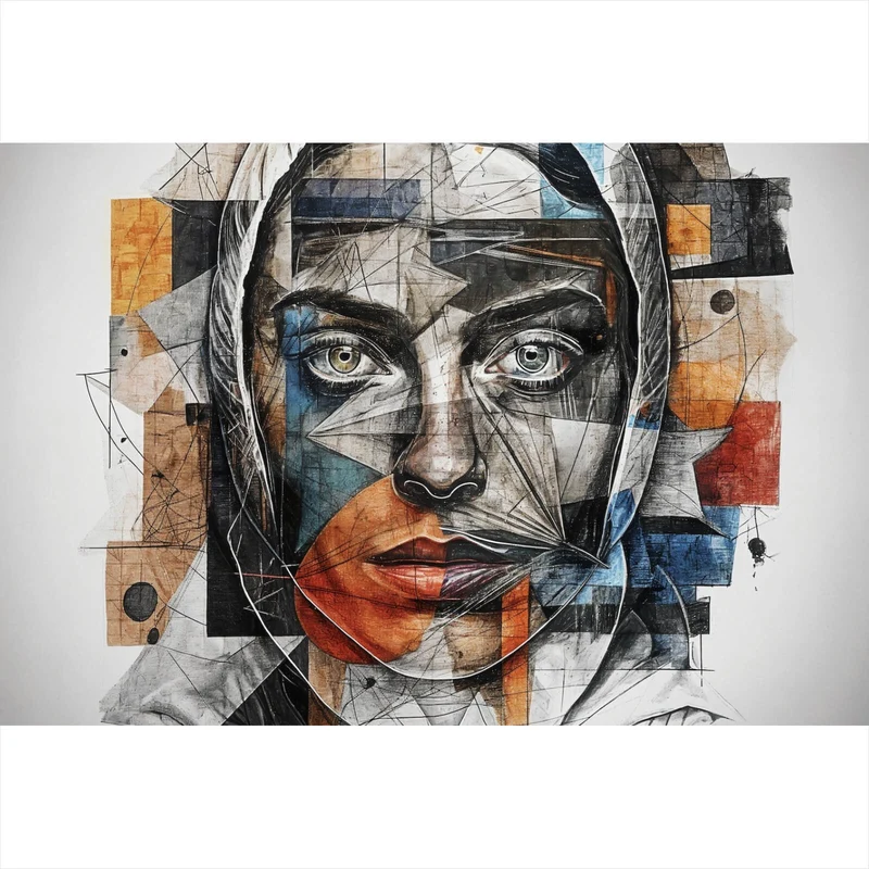 Aluminiumbild Elegantes Gesichtsporträt einer Frau Querformat