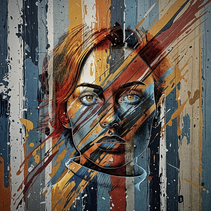 Spannrahmenbild Frauenporträt Modern Art Quadrat