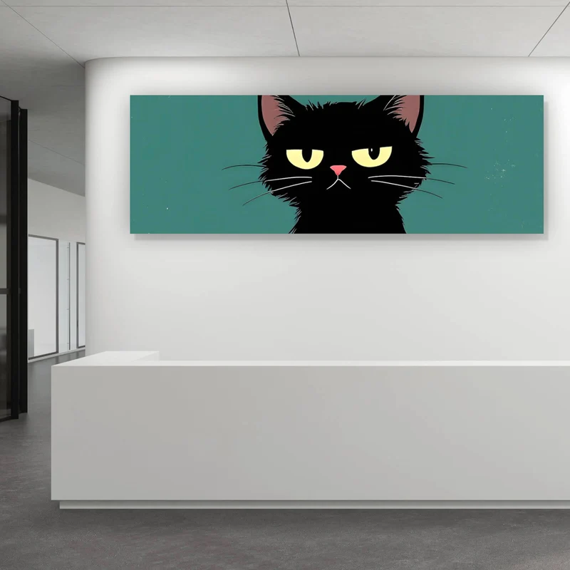 Spannrahmenbild Lustige Katze mit Toilettenpapier Panorama
