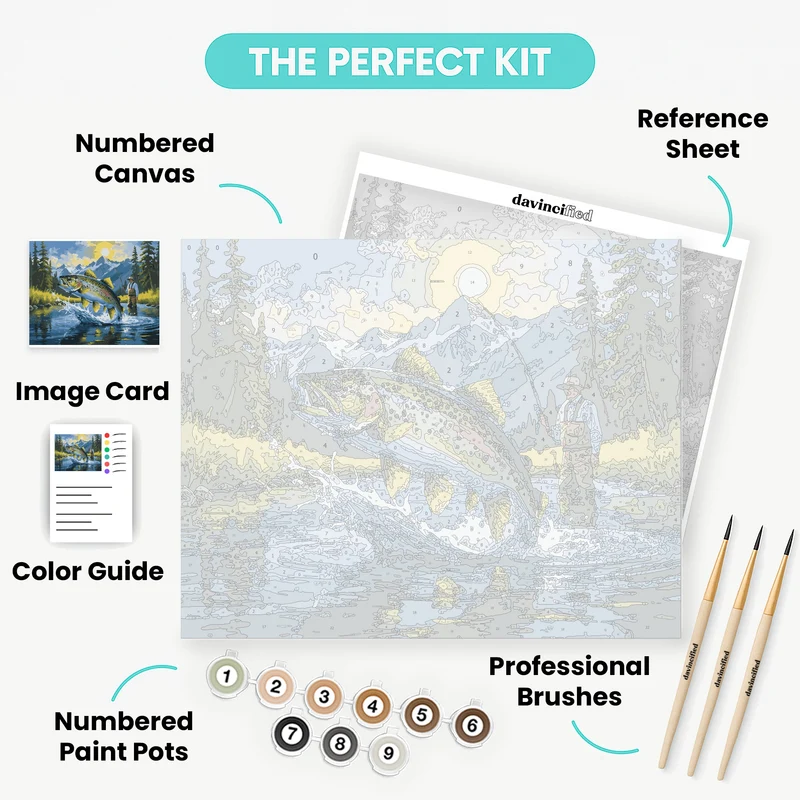 Mountain Trout Fishing Adventure - Paint by Numbers Kit