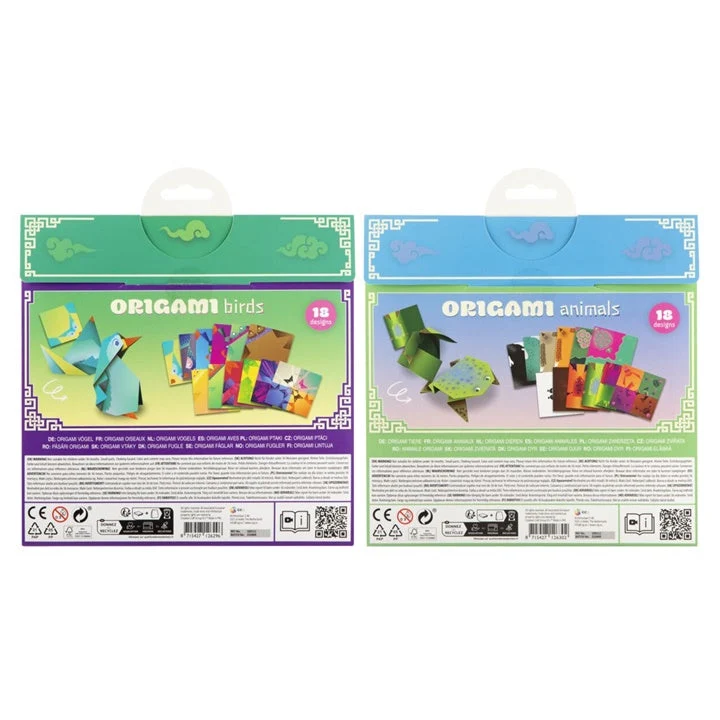 Origami Paper, 18 Patterns, 21x20 cm, 12 Sheets