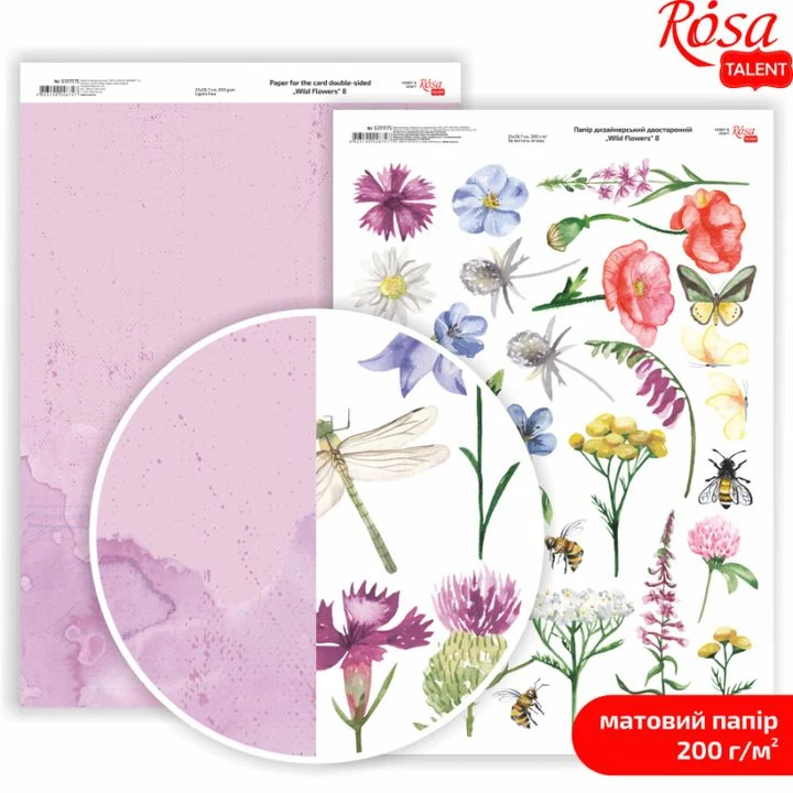 Wild Flowers A4 Scrapbooking Paper