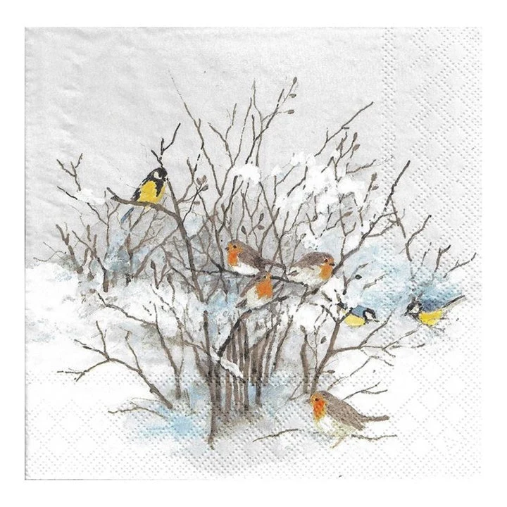 Eco Decoupage Napkin, Birds on Branches, 1 pc