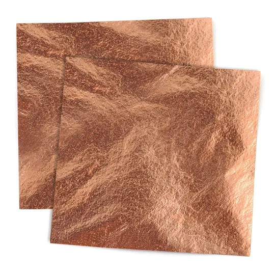 Copper Metallic Leaf Sheets 14x14 cm / 25 Sheets