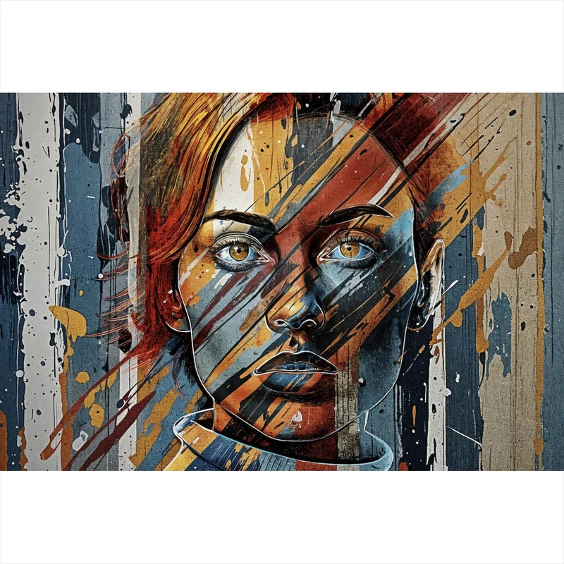 Spannrahmenbild Frauenporträt Modern Art Querformat