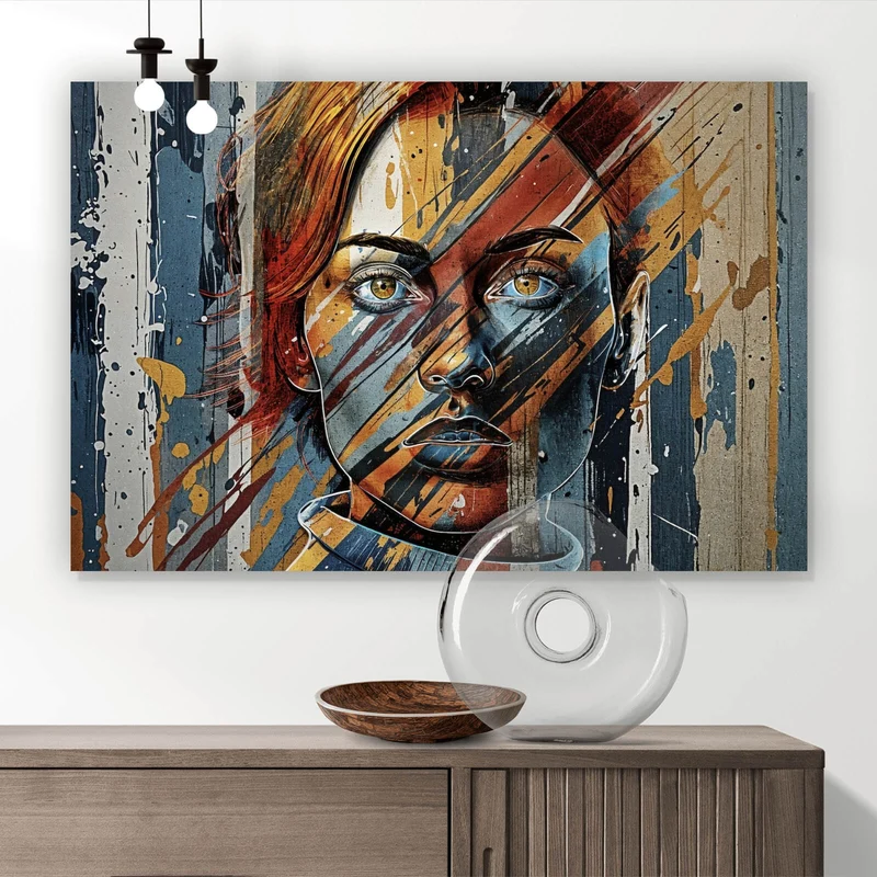 Leinwandbild Frauenporträt Modern Art Querformat