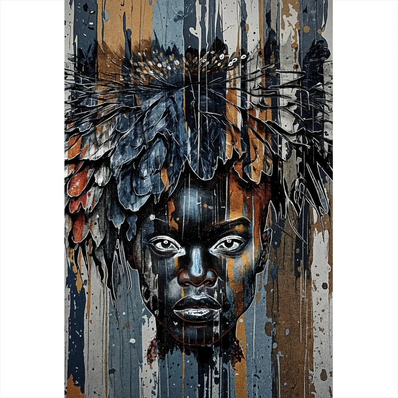 Acrylglasbild Eindrucksvolles Frauengesicht Hochformat