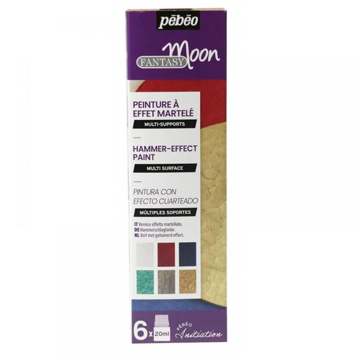 Pebeo Fantasy Moon Hammer-Effect Paint Set of 6 x 20 ml
