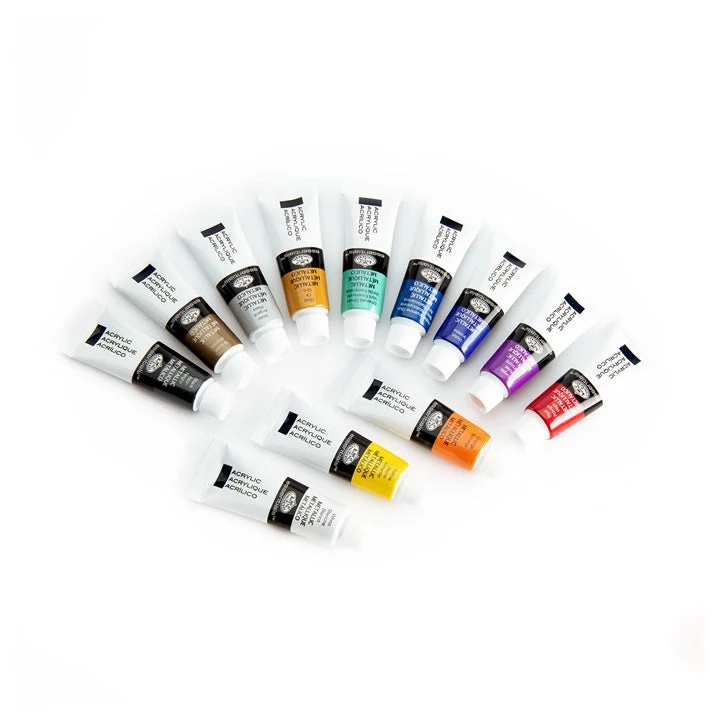 Royal & Langnickel Metallic Acrylic Paints 12 x 12 ml
