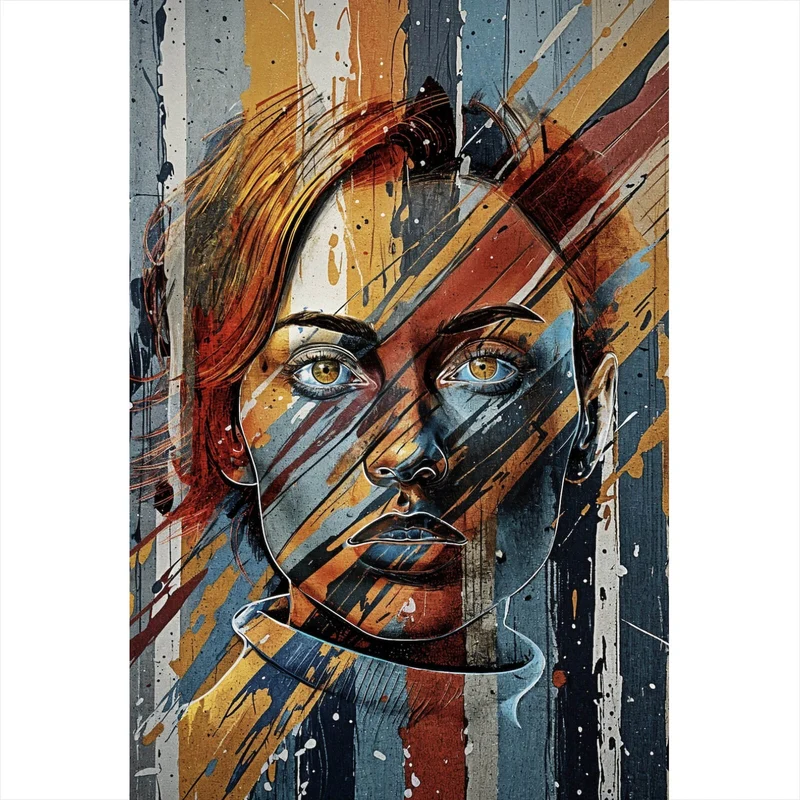 Leinwandbild Frauenporträt Modern Art Hochformat