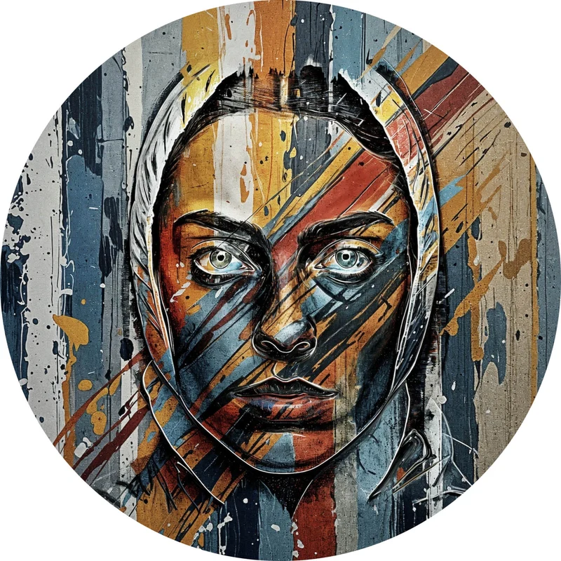 Aluminiumbild Elegantes Gesichtsporträt einer Frau No.2 Kreis