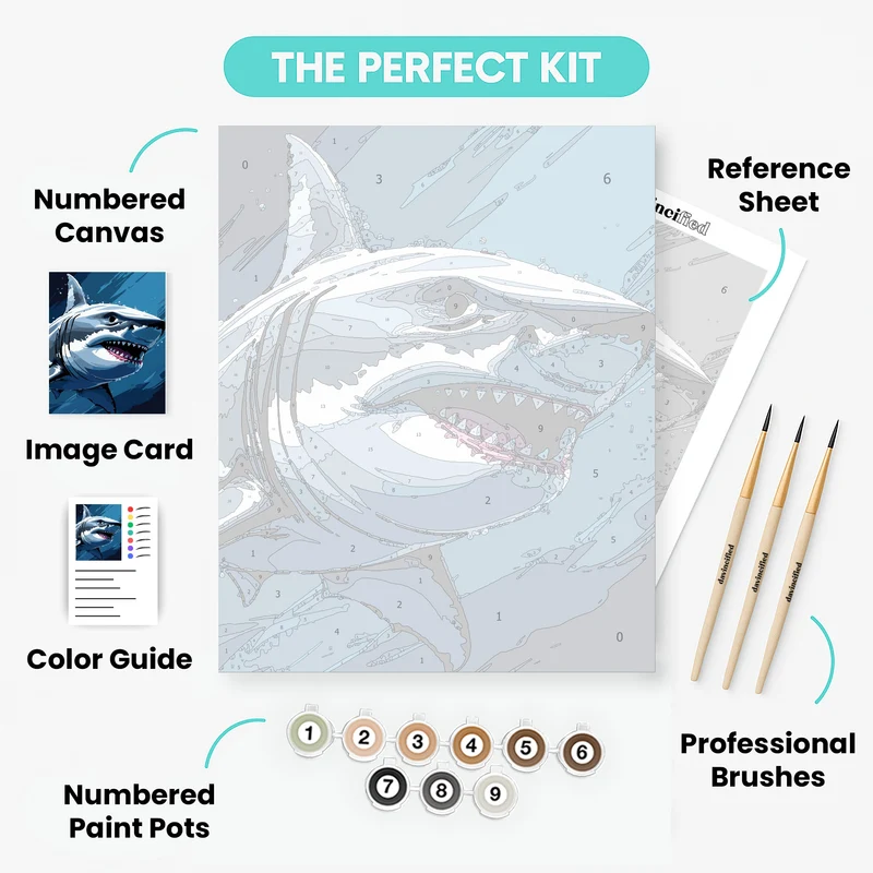Great White Shark Attack - Paint by Numbers Kit