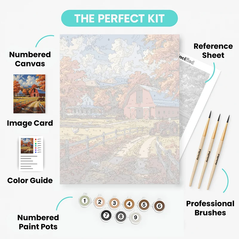 Autumn Farm Countryside Paradise - Paint by Numbers Kit