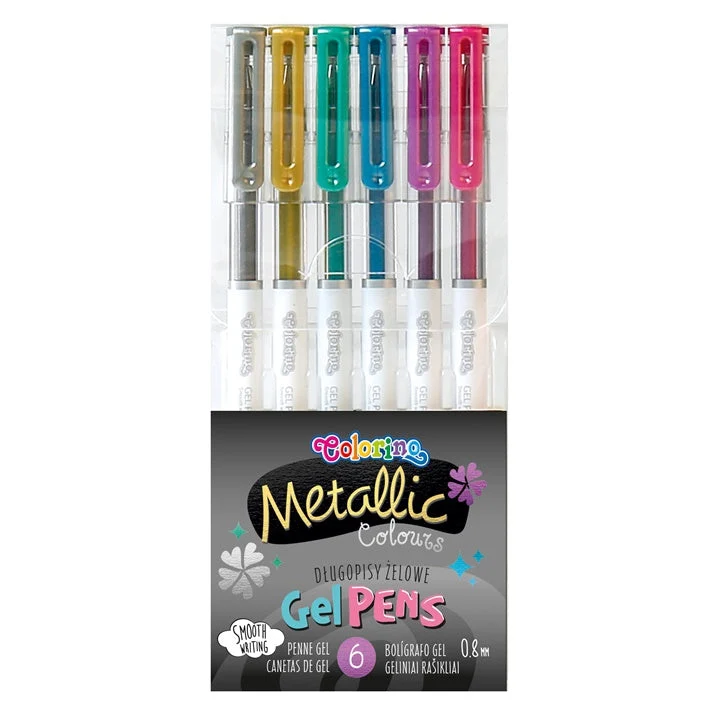 Colorino Metallic Gel Pens, Set of 6