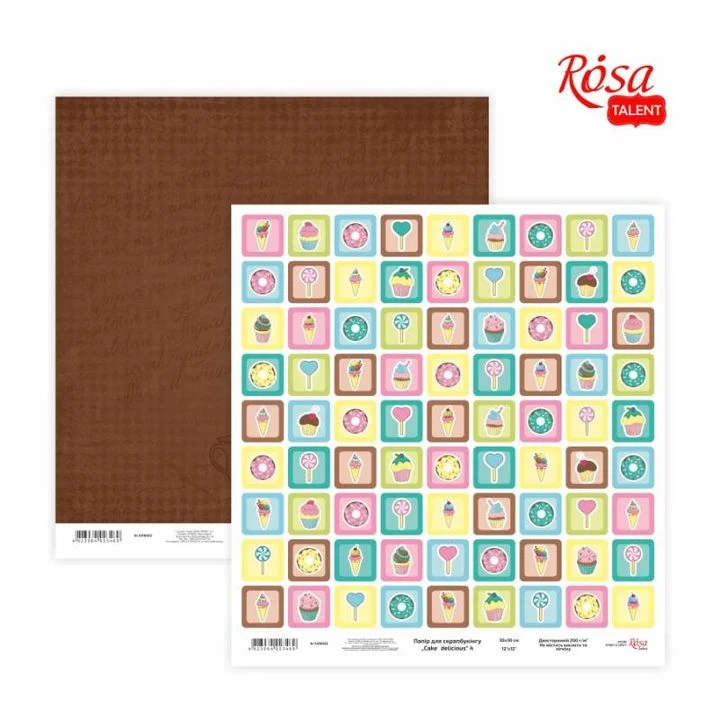Scrapbooking Papers 30.48 x 30.48 cm Cake Delicious