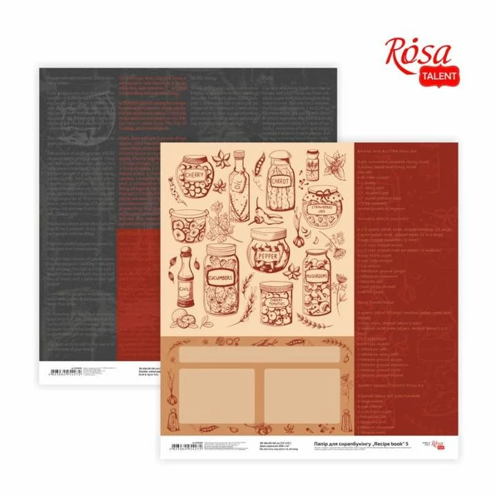Scrapbooking Papers, 30.48 x 30.48 cm, Recipe Book
