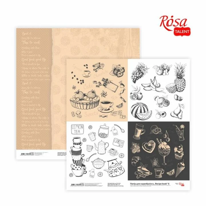 Scrapbooking Papers, 30.48 x 30.48 cm, Recipe Book