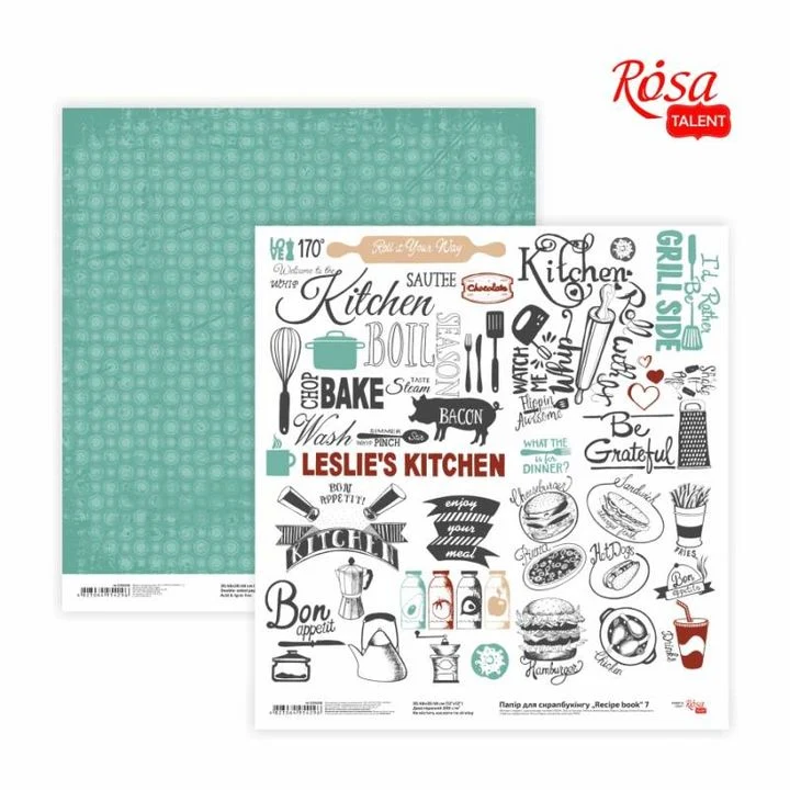 Scrapbooking Papers, 30.48 x 30.48 cm, Recipe Book
