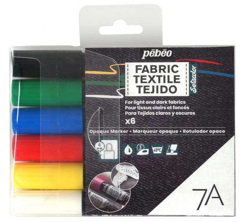 Pebeo комплект маркери за текстил Setacolor 6 бр. CLASSIC