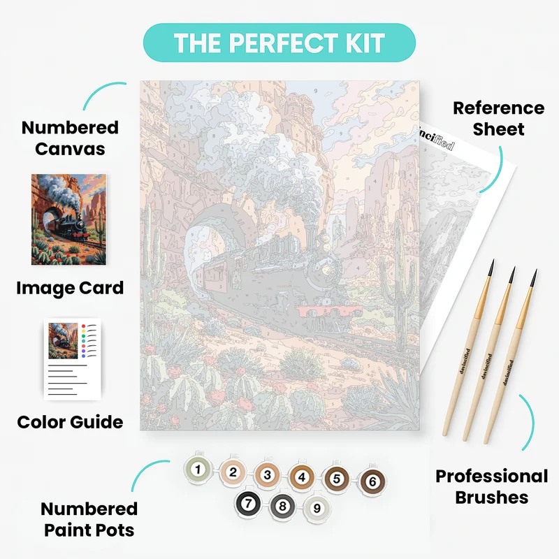 Desert Steam Train Adventure - Paint by Numbers Kit