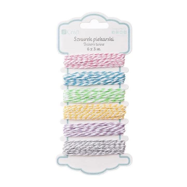 DP Craft Two-Color Cotton Cord, Set of 6 Colors
