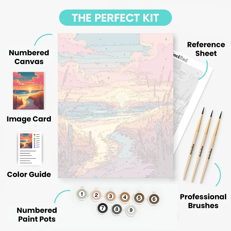 Sunset Beach Path - Paint by Numbers Kit