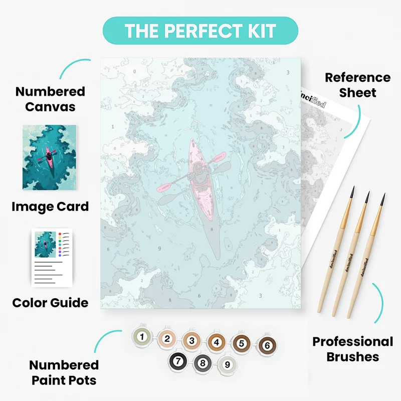Turquoise Waters Kayak Adventure - Paint by Numbers Kit