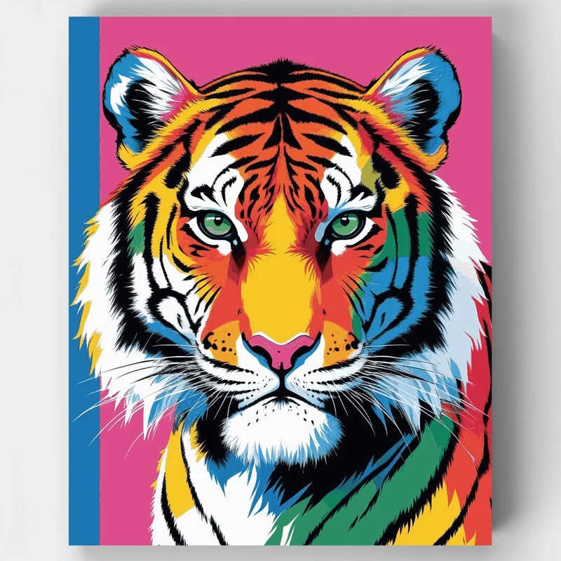 Colorful Tiger Portrait - Paint by Numbers Kit