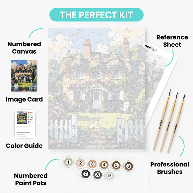 English Cottage Garden - Paint by Numbers Kit
