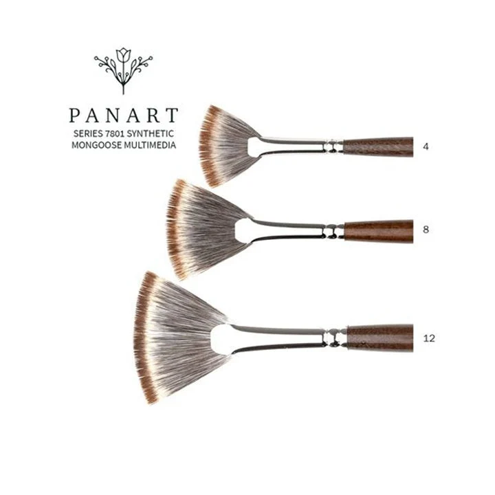 PanArt 7801 Fan Brush, Synthetic Mongoose Bristles