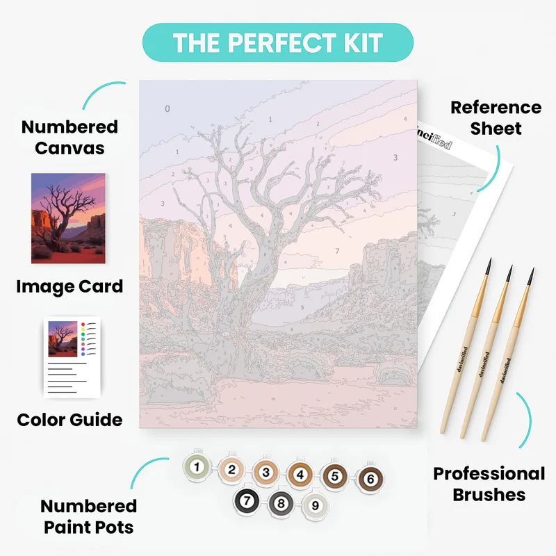 Desert Sunset with Ancient Tree - Paint by Numbers Kit