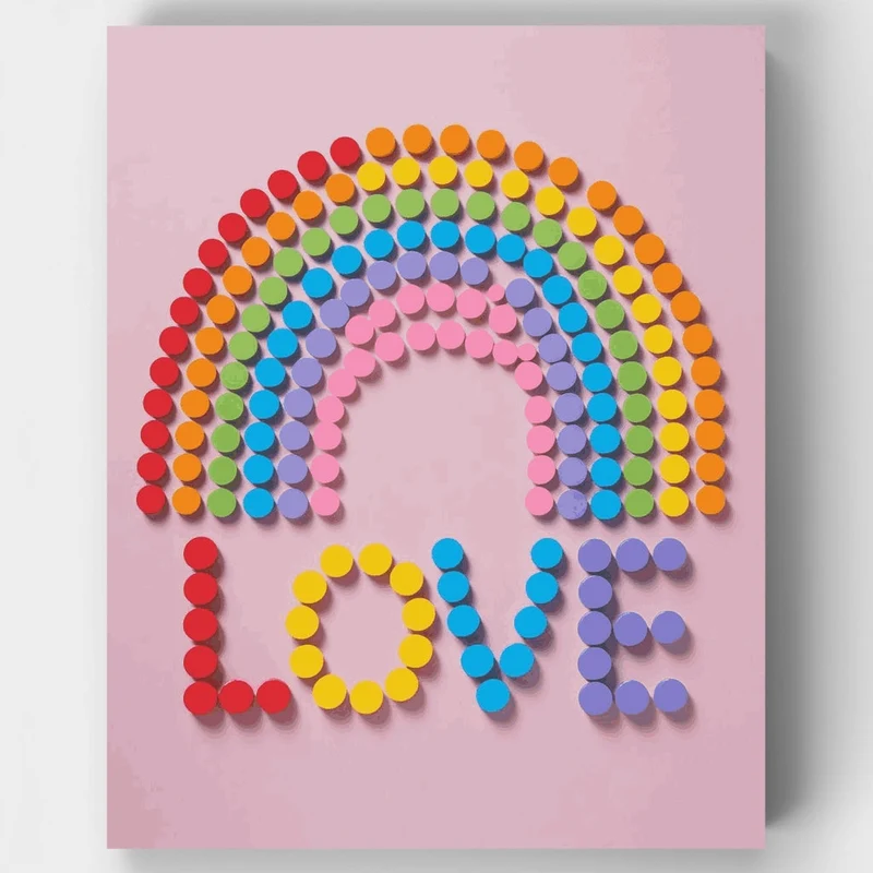 Rainbow Love - Paint by Numbers Kit