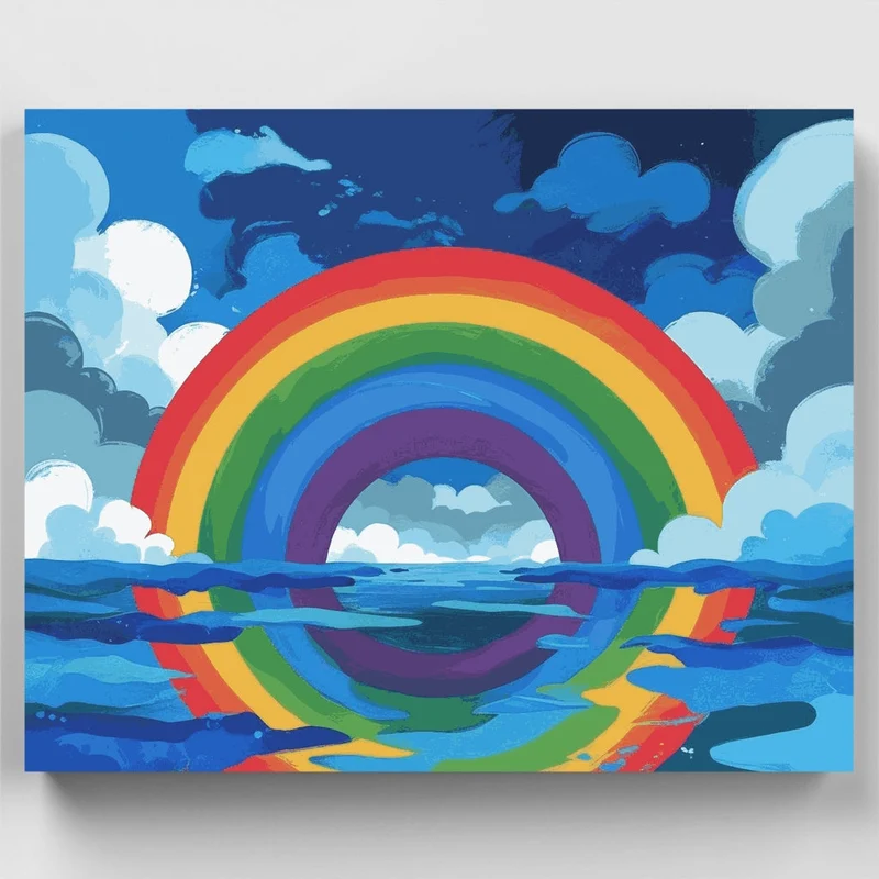 Rainbow Over Water - Paint by Numbers Kit