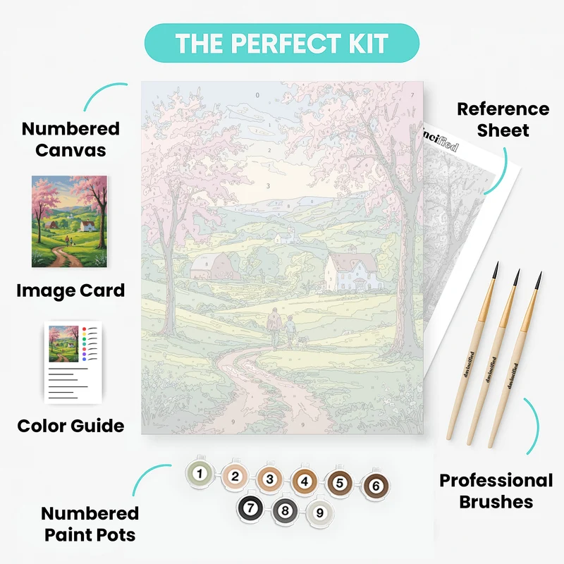 Spring Countryside Walk - Paint by Numbers Kit