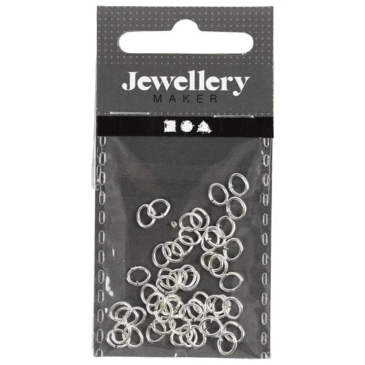 Oval Jump Rings, 0.7 mm, 50 pcs