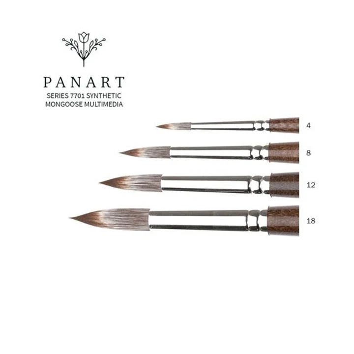 PanArt 7701 Round Brush - Synthetic Mongoose Bristles