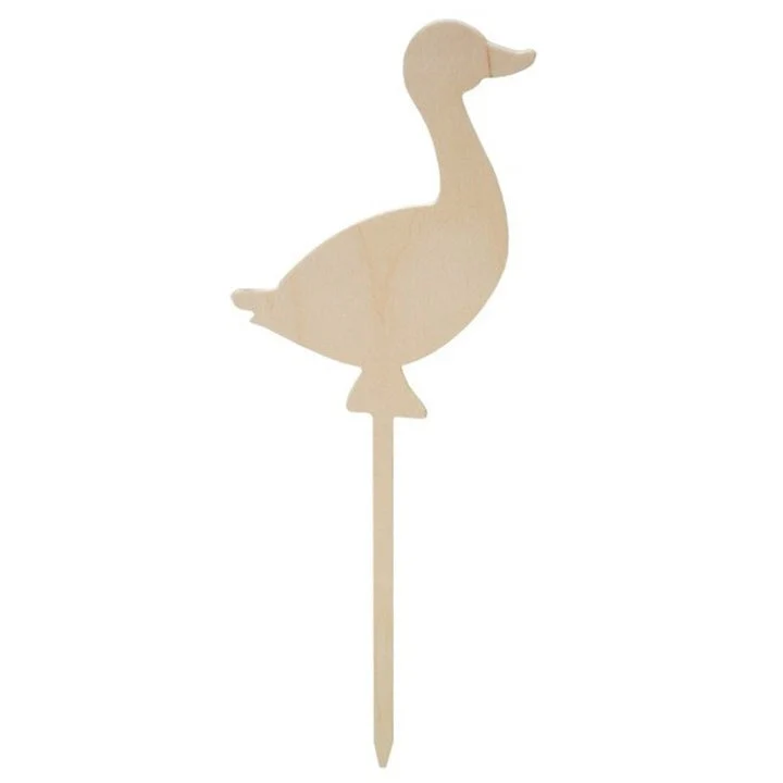 Wooden Goose Cutout Stake, 28 cm