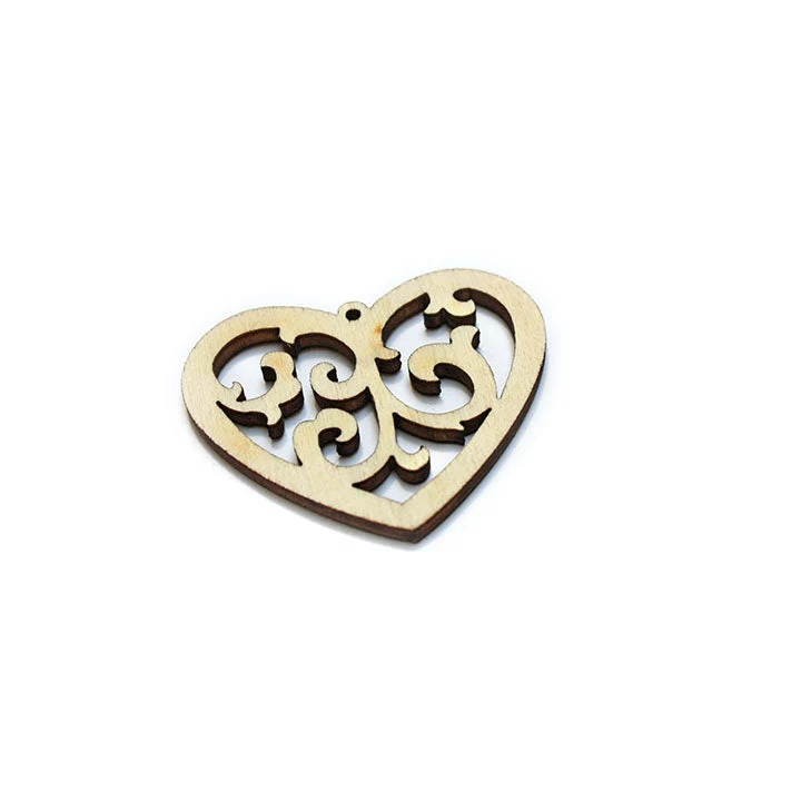 Wooden Blank for Jewelry Making, Heart