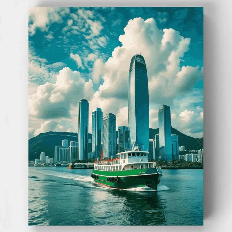 Hong Kong Harbor Skyline - Paint by Numbers Kit