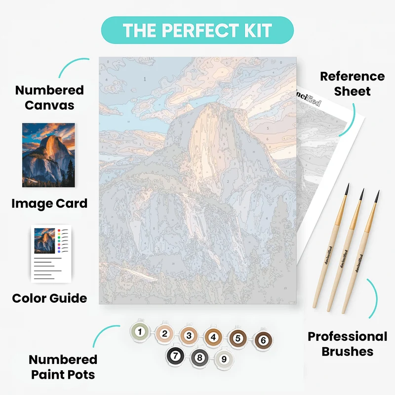 Half Dome Yosemite Sunset - Paint by Numbers Kit
