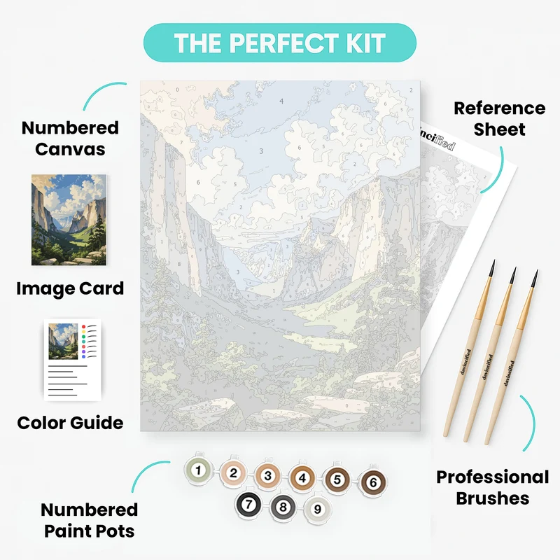 Yosemite Valley Vista - Paint by Numbers Kit