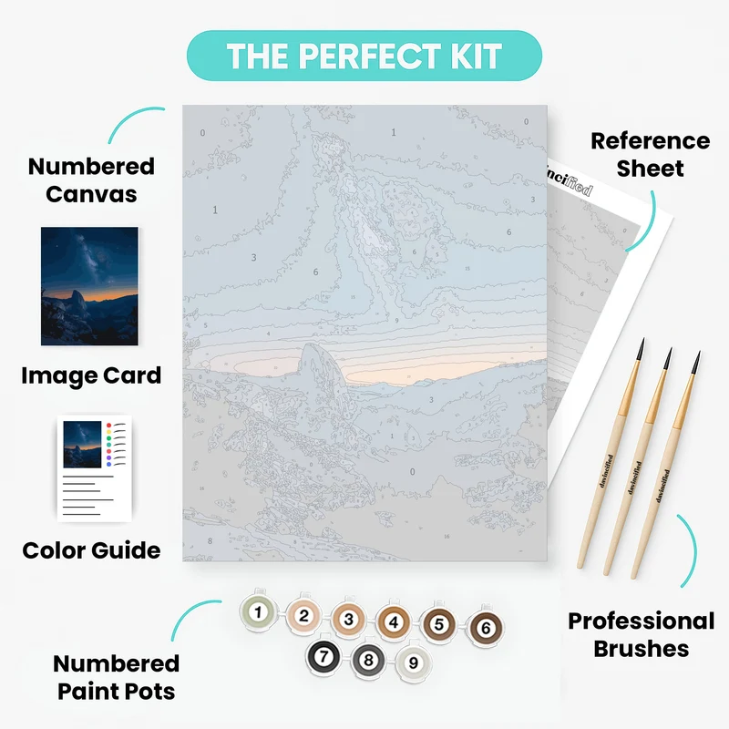 Yosemite Half Dome Milky Way Night Sky - Paint by Numbers Kit