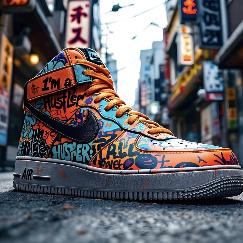 Leinwandbild Sneaker Streetart Quadrat