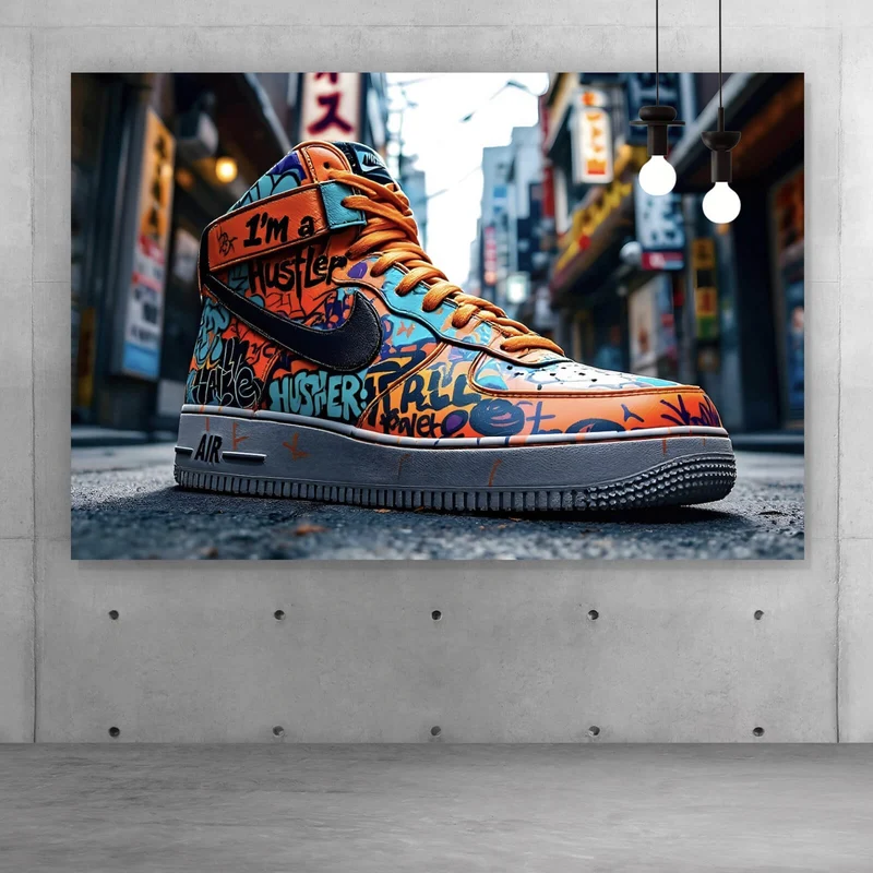 Spannrahmenbild Sneaker Streetart Querformat